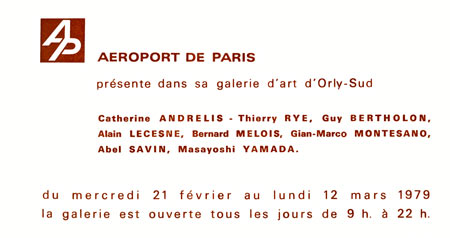 invitation pour l'exposition  la Galerie d'Art Orly Sud