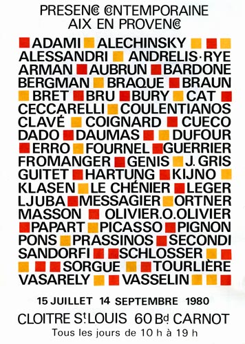 affiche de l'exposition Prsence Contemporaine  Aix-en-Provence
