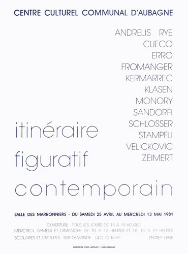affiche du Centre Culturel d'Aubagne, "Itinéraire figuratif 
          contemporain"