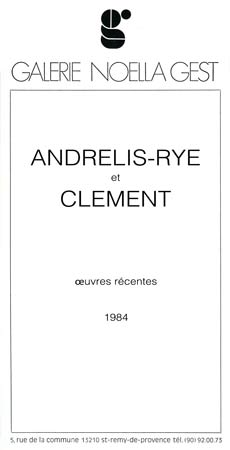 affichette maquette pour l'exposition "Andrlis-Rye Clment"  la galerie Noella Gest