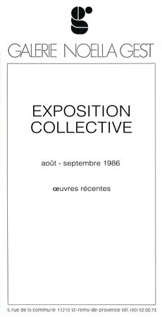 affichette maquette pour exposition collective  la galerie Noella Gest