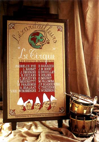 invitation pour l'exposition "Le Cirque"  la Galerie Lzard'ailleurs, Saint Rmy de Provence