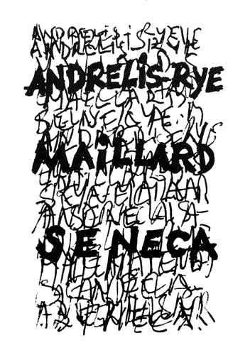 invitation pour l'exposition "Andrélis-Rye-Maillard-Snca"  la Galerie La Hune Brenner, Paris