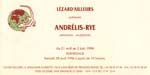 invitation exposition Galerie Lézard'ailleurs - Saint Rémy de 
          Provence, "Andrélis-Rye, peintures, sculptures"