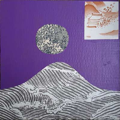 Paysage, mars 2021, collage sur carton, 30 x 30 cm