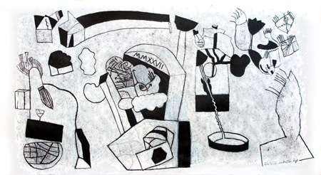 Andr&eacute;lis-Rye, MMXXVII, 24 avril 2026, encre de Chine sur papier, 50 x 92 cm