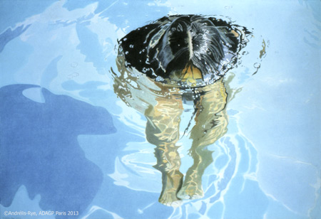 Piscine XII, 13 janvier 1984, émail sur papier, 73 x 102 cm