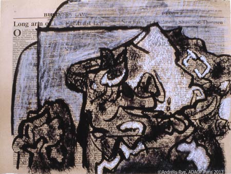 Chapelle, 30 avril 1992, huile et encre sur papier, 29 x 38 cm