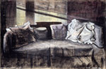 Divan, 5 juillet 1992, huile et encre sur papier, 76 x 56 cm