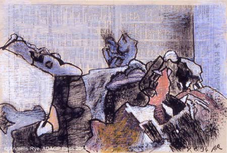 Chapelle, 10 juin 1994 huile et encre sur papier, 40 x 57 cm